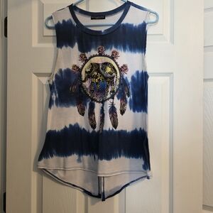 Recycled Karma Blue and White Tank Top